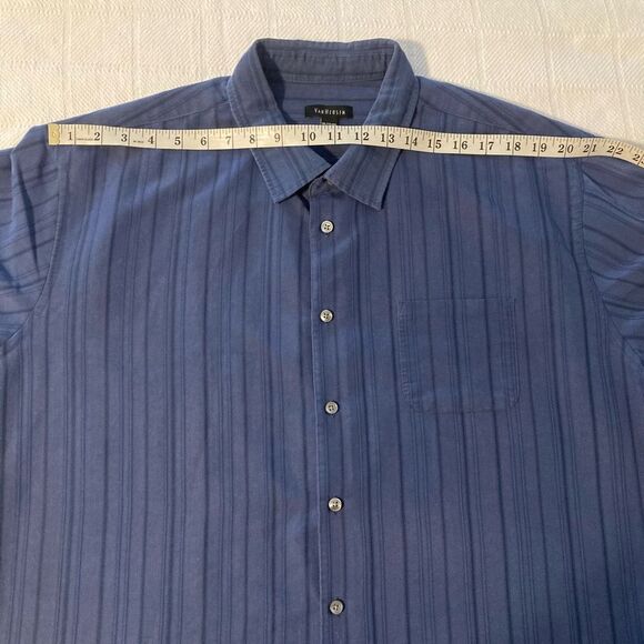 Van Heusen Navy Blue Men’s Button Up Shirt Size 2X, 18 - 18-1/2 - Picture 4 of 9